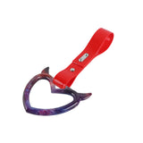 Devil Horns Heart JDM Tsurikawa Drift Subway Train Bus Handle Strap – Universal Car Interior Hanging Charm, Red PVC X2