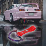 Devil Horns Heart JDM Tsurikawa Drift Subway Train Bus Handle Strap – Universal Car Interior Hanging Charm, Red PVC X1