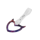 Devil Horns Heart JDM Tsurikawa Drift Subway Train Bus Handle Strap – Universal Car Interior Hanging Charm, White PVC X2