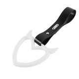 Devil Horns Heart JDM Tsurikawa Drift Subway Train Bus Handle Strap – Universal Car Interior Hanging Charm, Black PVC X2