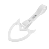 Devil Horns Heart JDM Tsurikawa Drift Subway Train Bus Handle Strap – Universal Car Interior Hanging Charm, White PVC X2