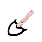 Devil Horns Heart JDM Tsurikawa Drift Subway Train Bus Handle Strap – Universal Car Interior Hanging Charm, Bosozoku Pink Flowers Pattern Retro Nylon Strap X1