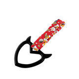 Devil Horns Heart JDM Tsurikawa Drift Subway Train Bus Handle Strap – Universal Car Interior Hanging Charm, Bosozoku Red Dogs Pattern Retro Nylon Strap X1