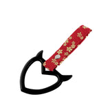 Devil Horns Heart JDM Tsurikawa Drift Subway Train Bus Handle Strap – Universal Car Interior Hanging Charm, Bosozoku Red Flowers Pattern Retro Nylon Strap X1