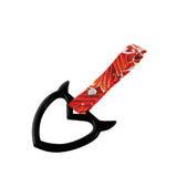 Devil Horns Heart JDM Tsurikawa Drift Subway Train Bus Handle Strap – Universal Car Interior Hanging Charm, Bosozoku Red Waves Pattern Retro Nylon Strap X1