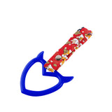 Devil Horns Heart JDM Tsurikawa Drift Subway Train Bus Handle Strap – Universal Car Interior Hanging Charm, Bosozoku Red Dogs Pattern Retro Nylon Strap X1