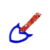 Devil Horns Heart JDM Tsurikawa Drift Subway Train Bus Handle Strap – Universal Car Interior Hanging Charm, Bosozoku Red Waves Pattern Retro Nylon Strap X1