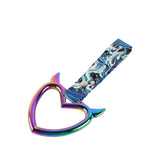 Devil Horns Heart JDM Tsurikawa Drift Subway Train Bus Handle Strap – Universal Car Interior Hanging Charm, Bosozoku Blue Waves Pattern Retro Nylon Strap X1