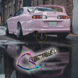 Devil Horns Heart JDM Tsurikawa Drift Subway Train Bus Handle Strap – Universal Car Interior Hanging Charm, Bosozoku Green Waves Pattern Retro Nylon Strap X1