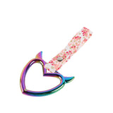 Devil Horns Heart JDM Tsurikawa Drift Subway Train Bus Handle Strap – Universal Car Interior Hanging Charm, Bosozoku Pink Flowers Pattern Retro Nylon Strap X1