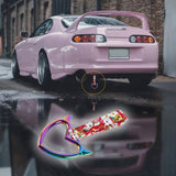 Devil Horns Heart JDM Tsurikawa Drift Subway Train Bus Handle Strap – Universal Car Interior Hanging Charm, Bosozoku Red Cats Pattern Retro Nylon Strap X1