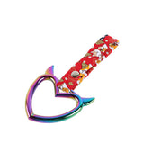 Devil Horns Heart JDM Tsurikawa Drift Subway Train Bus Handle Strap – Universal Car Interior Hanging Charm, Bosozoku Red Dogs Pattern Retro Nylon Strap X1