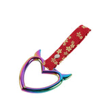 Devil Horns Heart JDM Tsurikawa Drift Subway Train Bus Handle Strap – Universal Car Interior Hanging Charm, Bosozoku Red Flowers Pattern Retro Nylon Strap X1