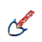 Devil Horns Heart JDM Tsurikawa Drift Subway Train Bus Handle Strap – Universal Car Interior Hanging Charm, Bosozoku Red Dogs Pattern Retro Nylon Strap X1