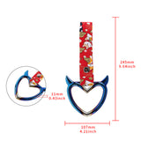Devil Horns Heart JDM Tsurikawa Drift Subway Train Bus Handle Strap – Universal Car Interior Hanging Charm, Bosozoku Red Dogs Pattern Retro Nylon Strap X1