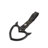 Devil Horns Heart JDM Tsurikawa Drift Subway Train Bus Handle Strap – Universal Car Interior Hanging Charm, Bosozoku Black Clouds Pattern Retro Nylon Strap X1