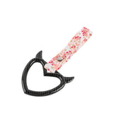 Devil Horns Heart JDM Tsurikawa Drift Subway Train Bus Handle Strap – Universal Car Interior Hanging Charm, Bosozoku Pink Flowers Pattern Retro Nylon Strap X1