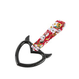 Devil Horns Heart JDM Tsurikawa Drift Subway Train Bus Handle Strap – Universal Car Interior Hanging Charm, Bosozoku Red Cats Pattern Retro Nylon Strap X1
