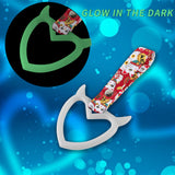 Devil Horns Heart JDM Tsurikawa Drift Subway Train Bus Handle Strap – Universal Car Interior Hanging Charm, Bosozoku Red Cats Pattern Retro Nylon Strap X1