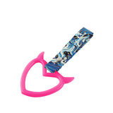 Devil Horns Heart JDM Tsurikawa Drift Subway Train Bus Handle Strap – Universal Car Interior Hanging Charm, Bosozoku Blue Waves Pattern Retro Nylon Strap X1