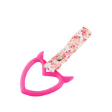 Devil Horns Heart JDM Tsurikawa Drift Subway Train Bus Handle Strap – Universal Car Interior Hanging Charm, Bosozoku Pink Flowers Pattern Retro Nylon Strap X1