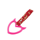 Devil Horns Heart JDM Tsurikawa Drift Subway Train Bus Handle Strap – Universal Car Interior Hanging Charm, Bosozoku Red Flowers Pattern Retro Nylon Strap X1