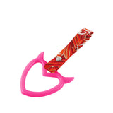 Devil Horns Heart JDM Tsurikawa Drift Subway Train Bus Handle Strap – Universal Car Interior Hanging Charm, Bosozoku Red Waves Pattern Retro Nylon Strap X1