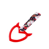 Devil Horns Heart JDM Tsurikawa Drift Subway Train Bus Handle Strap – Universal Car Interior Hanging Charm, Bosozoku Black Cats Pattern Retro Nylon Strap X1