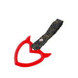 Devil Horns Heart JDM Tsurikawa Drift Subway Train Bus Handle Strap – Universal Car Interior Hanging Charm, Bosozoku Black Clouds Pattern Retro Nylon Strap X1