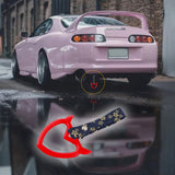Devil Horns Heart JDM Tsurikawa Drift Subway Train Bus Handle Strap – Universal Car Interior Hanging Charm, Bosozoku Blue Flowers Pattern Retro Nylon Strap X1