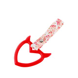 Devil Horns Heart JDM Tsurikawa Drift Subway Train Bus Handle Strap – Universal Car Interior Hanging Charm, Bosozoku Pink Flowers Pattern Retro Nylon Strap X1