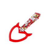 Devil Horns Heart JDM Tsurikawa Drift Subway Train Bus Handle Strap – Universal Car Interior Hanging Charm, Bosozoku Red Cats Pattern Retro Nylon Strap X1