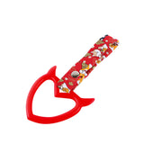 Devil Horns Heart JDM Tsurikawa Drift Subway Train Bus Handle Strap – Universal Car Interior Hanging Charm, Bosozoku Red Dogs Pattern Retro Nylon Strap X1