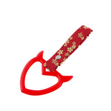 Devil Horns Heart JDM Tsurikawa Drift Subway Train Bus Handle Strap – Universal Car Interior Hanging Charm, Bosozoku Red Flowers Pattern Retro Nylon Strap X1