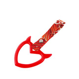 Devil Horns Heart JDM Tsurikawa Drift Subway Train Bus Handle Strap – Universal Car Interior Hanging Charm, Bosozoku Red Waves Pattern Retro Nylon Strap X1