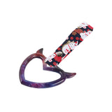 Devil Horns Heart JDM Tsurikawa Drift Subway Train Bus Handle Strap – Universal Car Interior Hanging Charm, Bosozoku Black Cats Pattern Retro Nylon Strap X1