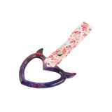 Devil Horns Heart JDM Tsurikawa Drift Subway Train Bus Handle Strap – Universal Car Interior Hanging Charm, Bosozoku Pink Flowers Pattern Retro Nylon Strap X1