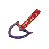 Devil Horns Heart JDM Tsurikawa Drift Subway Train Bus Handle Strap – Universal Car Interior Hanging Charm, Bosozoku Red Flowers Pattern Retro Nylon Strap X1