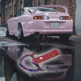 Devil Horns Heart JDM Tsurikawa Drift Subway Train Bus Handle Strap – Universal Car Interior Hanging Charm, Bosozoku Red Clouds Pattern Retro Nylon Strap X1