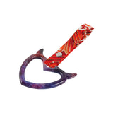 Devil Horns Heart JDM Tsurikawa Drift Subway Train Bus Handle Strap – Universal Car Interior Hanging Charm, Bosozoku Red Waves Pattern Retro Nylon Strap X1