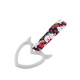 Devil Horns Heart JDM Tsurikawa Drift Subway Train Bus Handle Strap – Universal Car Interior Hanging Charm, Bosozoku Black Cats Pattern Retro Nylon Strap X1