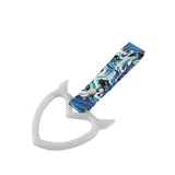 Devil Horns Heart JDM Tsurikawa Drift Subway Train Bus Handle Strap – Universal Car Interior Hanging Charm, Bosozoku Blue Waves Pattern Retro Nylon Strap X1