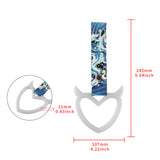 Devil Horns Heart JDM Tsurikawa Drift Subway Train Bus Handle Strap – Universal Car Interior Hanging Charm, Bosozoku Blue Waves Pattern Retro Nylon Strap X1