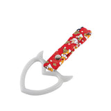 Devil Horns Heart JDM Tsurikawa Drift Subway Train Bus Handle Strap – Universal Car Interior Hanging Charm, Bosozoku Red Dogs Pattern Retro Nylon Strap X1
