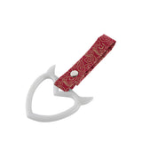 Devil Horns Heart JDM Tsurikawa Drift Subway Train Bus Handle Strap – Universal Car Interior Hanging Charm, Bosozoku Red Clouds Pattern Retro Nylon Strap X1