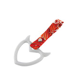 Devil Horns Heart JDM Tsurikawa Drift Subway Train Bus Handle Strap – Universal Car Interior Hanging Charm, Bosozoku Red Waves Pattern Retro Nylon Strap X1