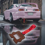 Kawaii Domo Monster Kun JDM Tsurikawa Drift Subway Train Bus Handle Strap – Universal Car Interior Hanging Charm, Red Nylon X1