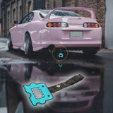 Kawaii Domo Monster Kun JDM Tsurikawa Drift Subway Train Bus Handle Strap – Universal Car Interior Hanging Charm, Bosozoku Black Clouds Pattern Retro Nylon Strap X1