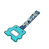 Kawaii Domo Monster Kun JDM Tsurikawa Drift Subway Train Bus Handle Strap – Universal Car Interior Hanging Charm, Bosozoku Blue Waves Pattern Retro Nylon Strap X1