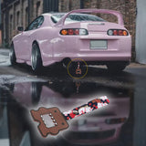 Kawaii Domo Monster Kun JDM Tsurikawa Drift Subway Train Bus Handle Strap – Universal Car Interior Hanging Charm, Bosozoku Black Cats Pattern Retro Nylon Strap X1